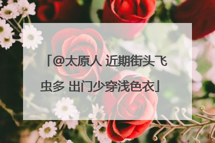 @太原人 近期街头飞虫多 出门少穿浅色衣