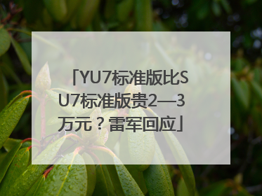 YU7标准版比SU7标准版贵2—3万元？雷军回应